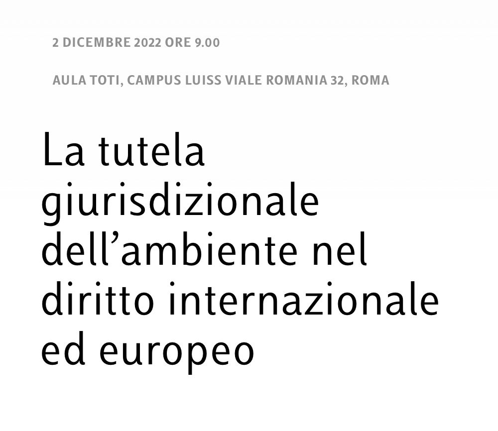 La tutela giurisdizionale dell’ambiente nel diritto internazionale ed europeo